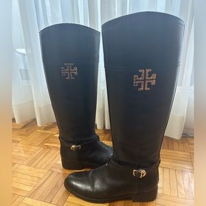 TORY BURCH Black Leather Boots